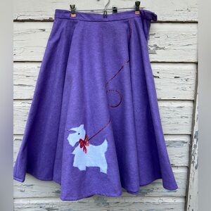 Vintage 50s Style Retro Felt Rockabilly Costume Full Sweep Poodle Skirt